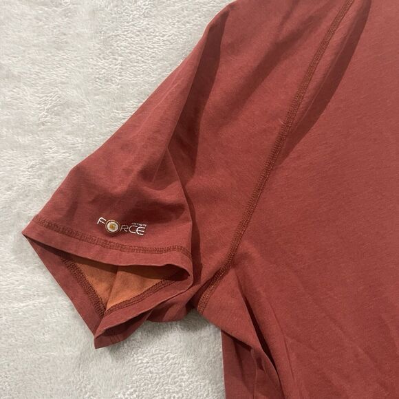 Carhartt Relaxed Fit Pocket T-Shirt Tee Crewneck Men Comfort Work Maroon Brown - Picture 5 of 8